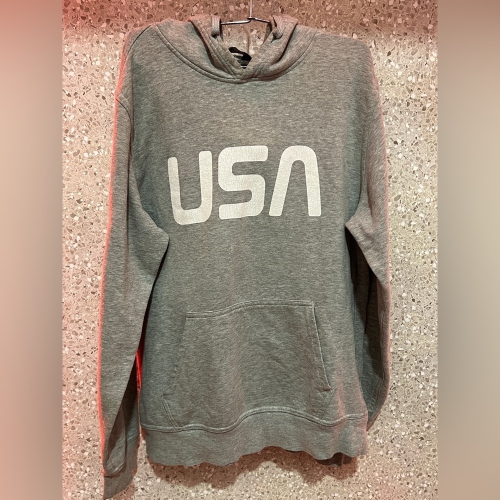 The North Face Gray Crewneck Sweater with USA Print